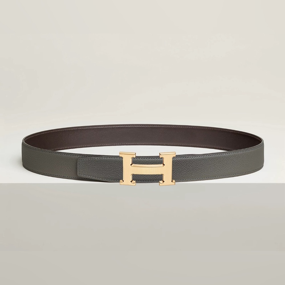 Hermes H Striee belt buckle & Reversible leather strap 32mm Size 100